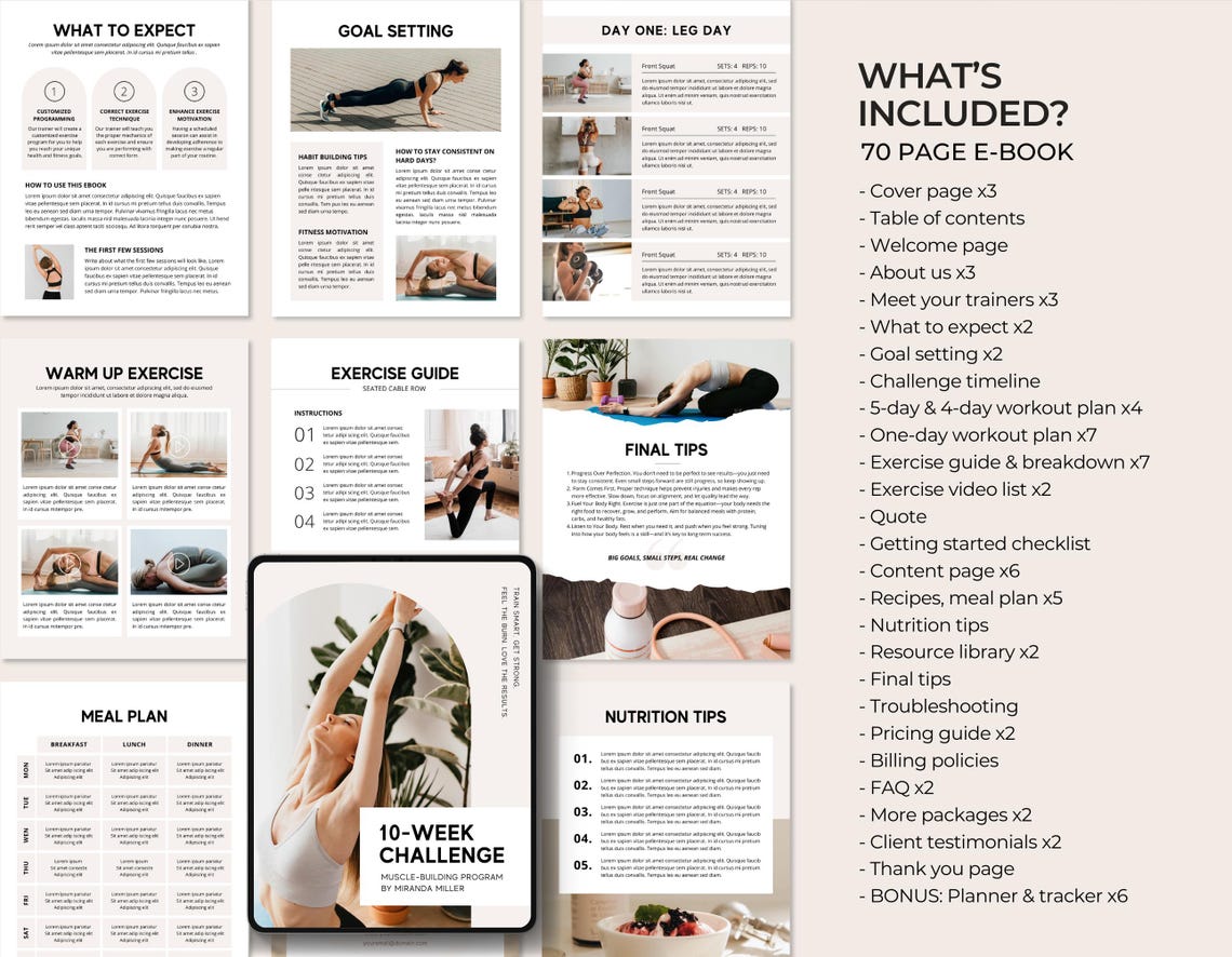 Editable Fitness eBook Template – Complete Workout & Nutrition Guide