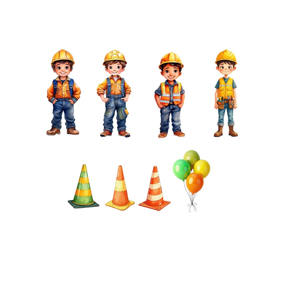 Construction Truck Clipart Bundle – Kids Digital Download, PNGs
