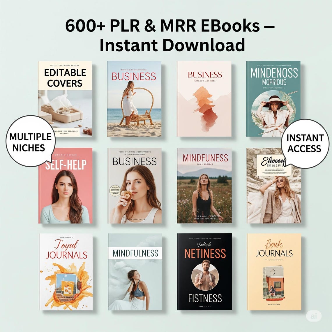 600+ eBook Bundle – Editable PLR & MRR Resell Rights for Business, Fitness & Self‑Help
