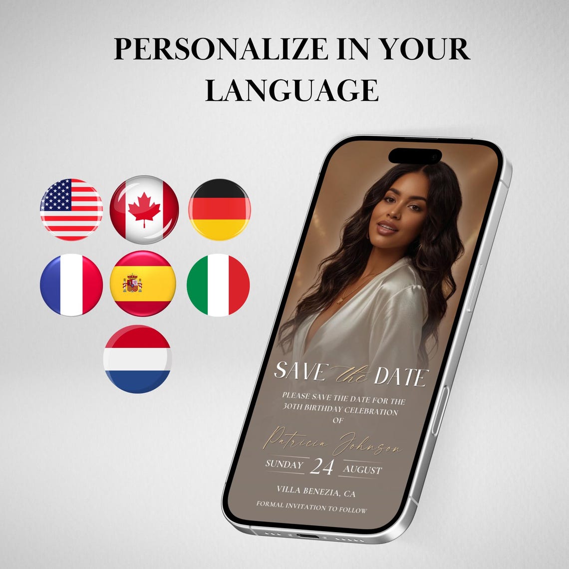 Elegant Animated Video Invitation Template – Birthday “Save the Date” (Canva / MP4)