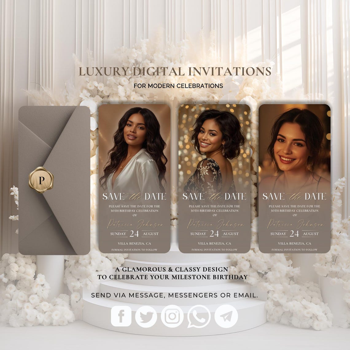 Elegant Animated Video Invitation Template – Birthday “Save the Date” (Canva / MP4)