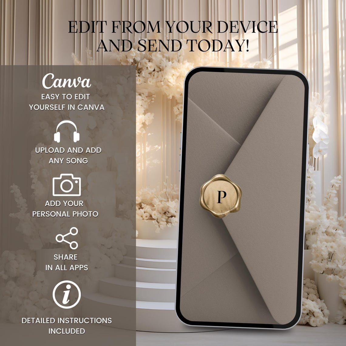 Elegant Animated Video Invitation Template – Birthday “Save the Date” (Canva / MP4)