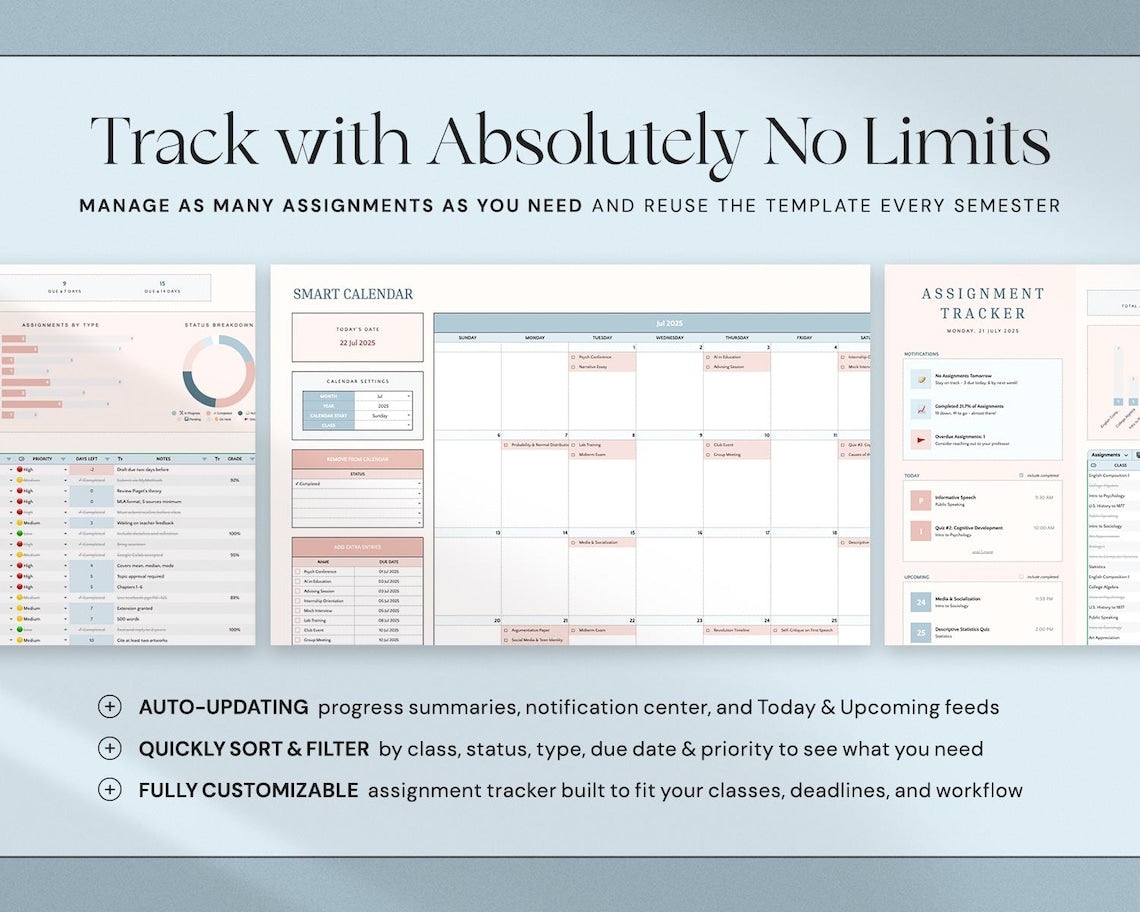 Digital Tracking Table – Editable Progress & Habit Tracker Dashboard