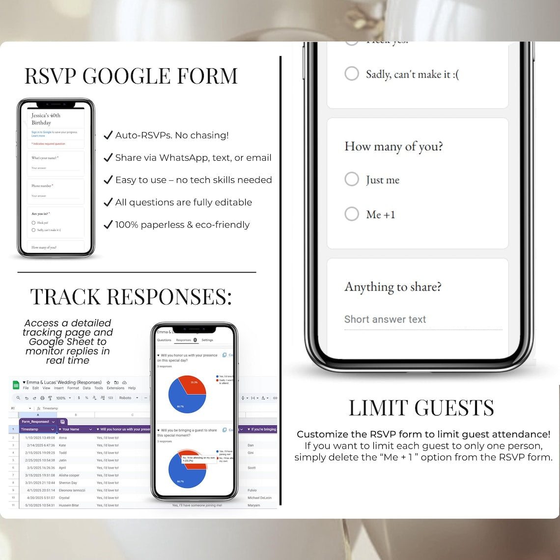 Elegant Digital Invitation Template – 40th Birthday Celebration (Editable Canva/MP4)