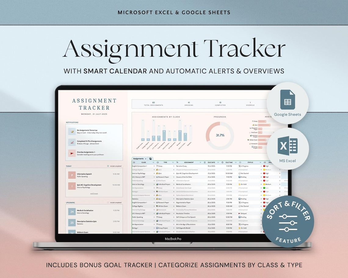 Digital Tracking Table – Editable Progress & Habit Tracker Dashboard