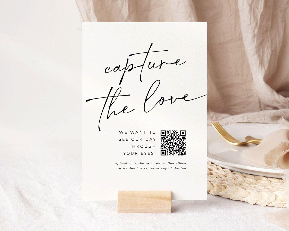 Wedding Love Sign Printable | QR Photo Share | Digital Download