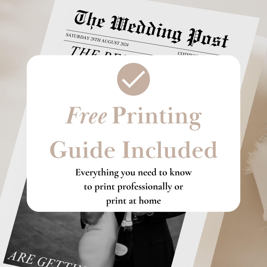 Folded Printable Wedding Newspaper – Custom DIY Keepsake