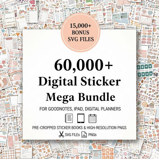 Mega Bundle • 60,000+ Digital Stickers for iPad • GoodNotes & Notability Compatible