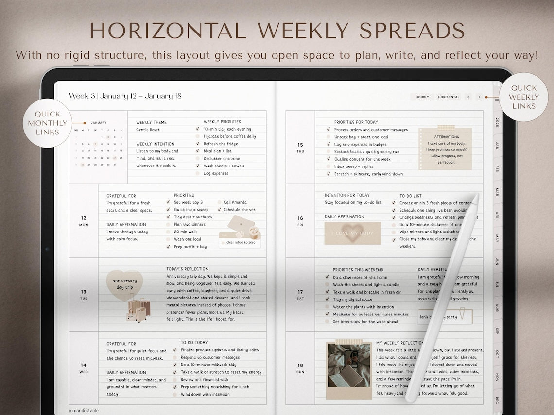 2026 Digital Planner – All‑in‑One Hyperlinked PDF for Daily, Weekly & Monthly Use