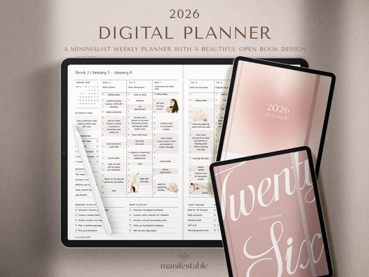 2026 Digital Planner – All‑in‑One Hyperlinked PDF for Daily, Weekly & Monthly Use
