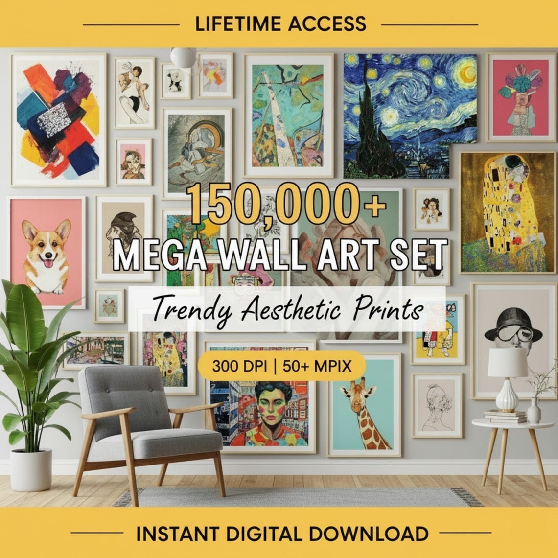 150,000+ Eclectic Maximalist Gallery Wall Art Prints – Instant Digital Download