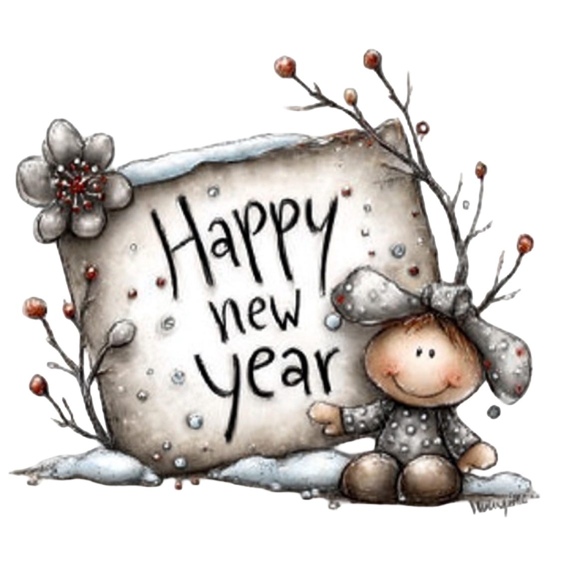 New Year 2026 Clipart Bundle – Festive Holiday PNG/JPG Illustrations, Instant Download