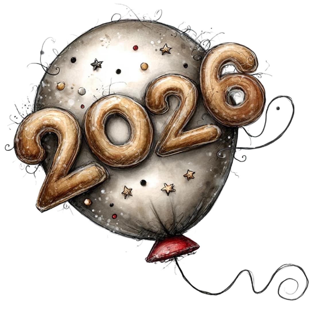 New Year 2026 Clipart Bundle – Festive Holiday PNG/JPG Illustrations, Instant Download