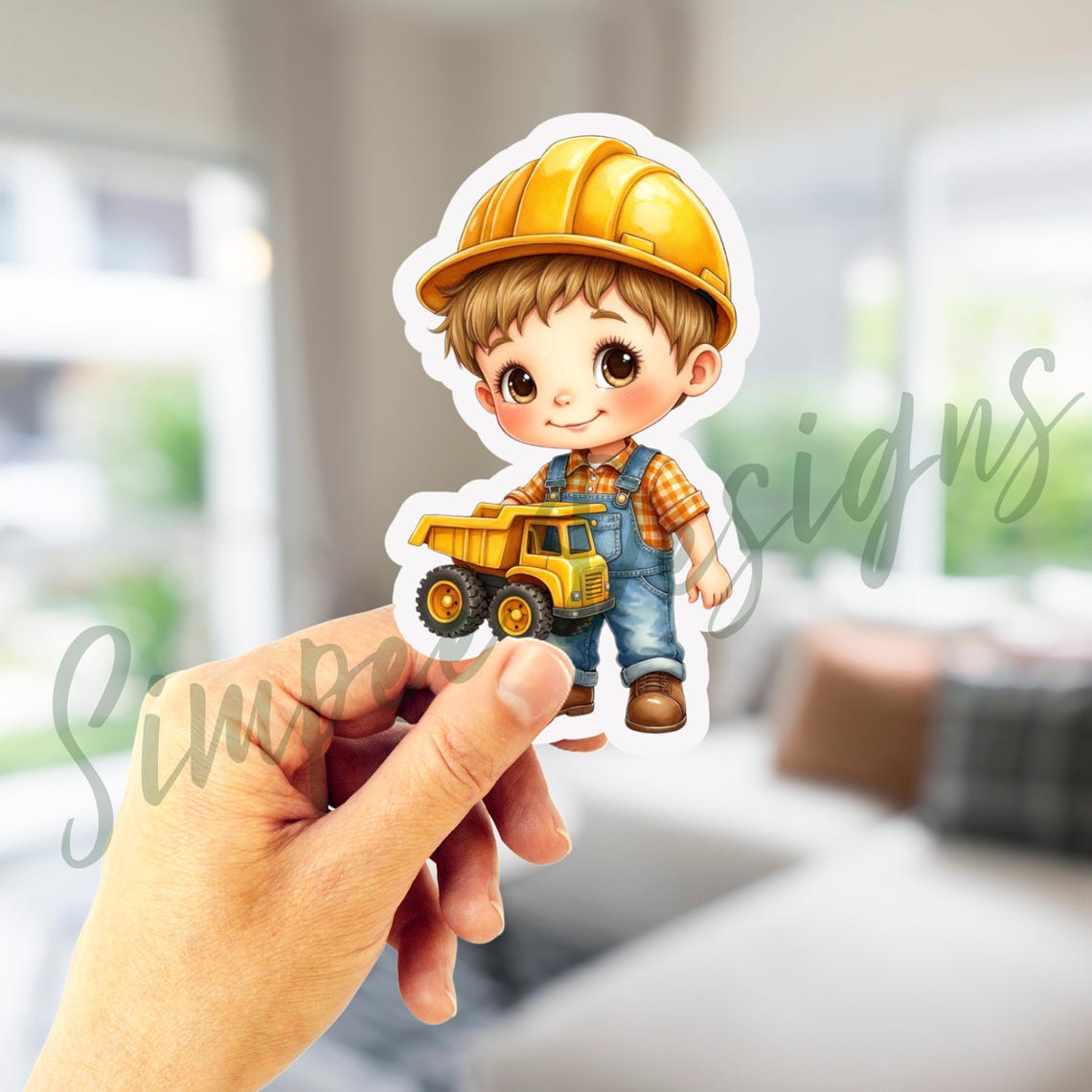 Construction-Theme Birthday Clipart Bundle – Kids Party Graphics Instant Download