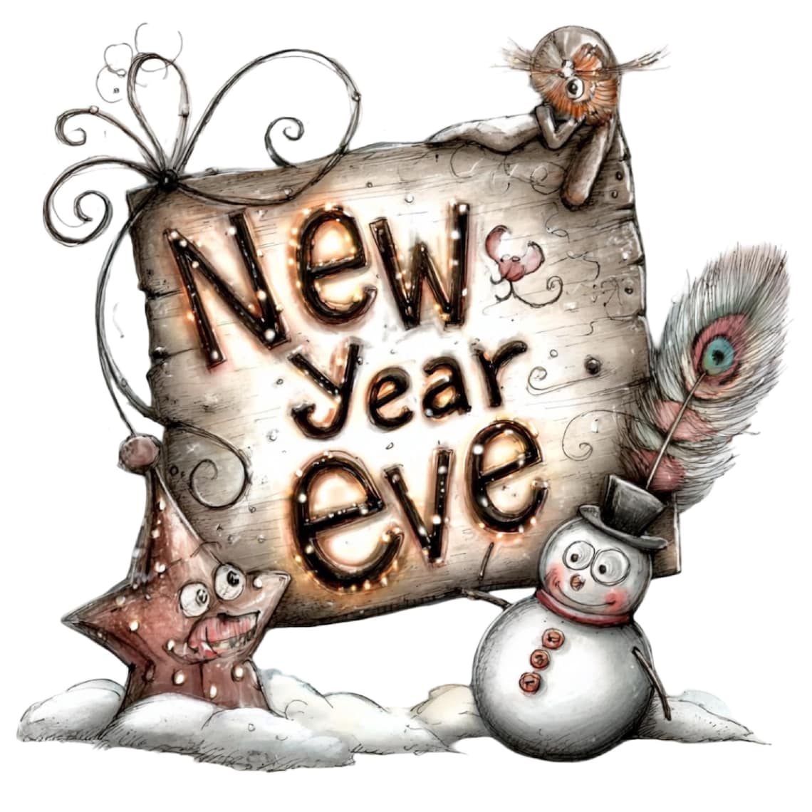 New Year 2026 Clipart Bundle – Festive Holiday PNG/JPG Illustrations, Instant Download