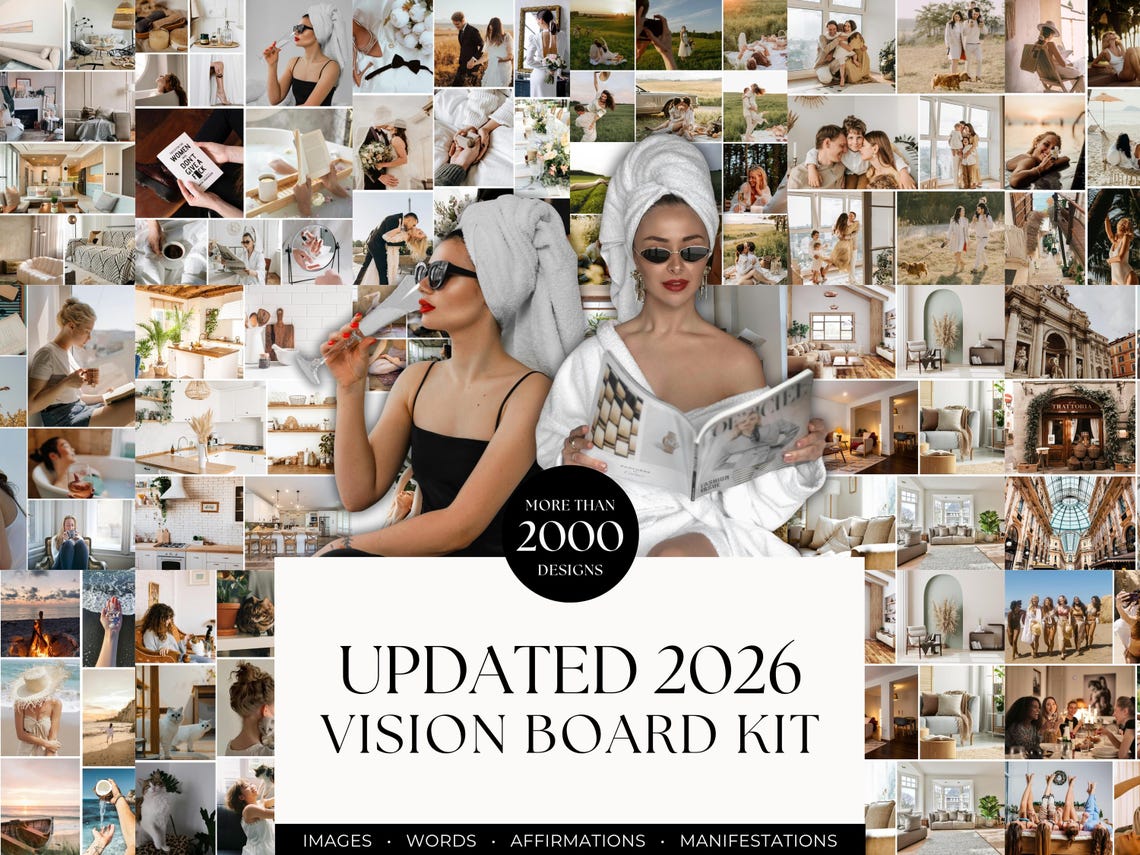 2026 Vision Board & Manifestation Kit – Printable Goal Setting Pack
