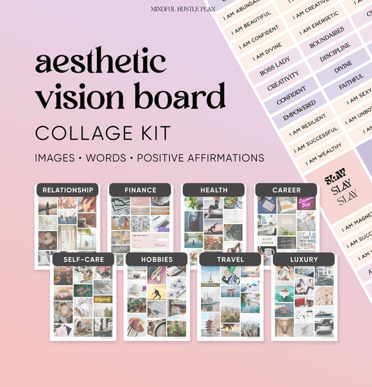 Vision Board Materials Printable Kit – Goal Setting & Inspiration Pack