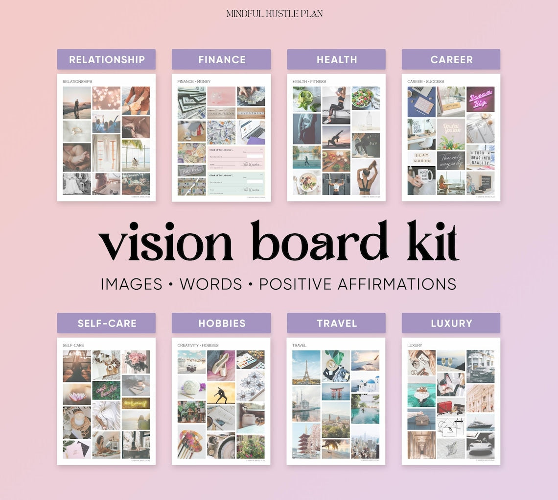 2026 Vision Board Toolkit – Printable Goal Visualization & Inspiration Kit