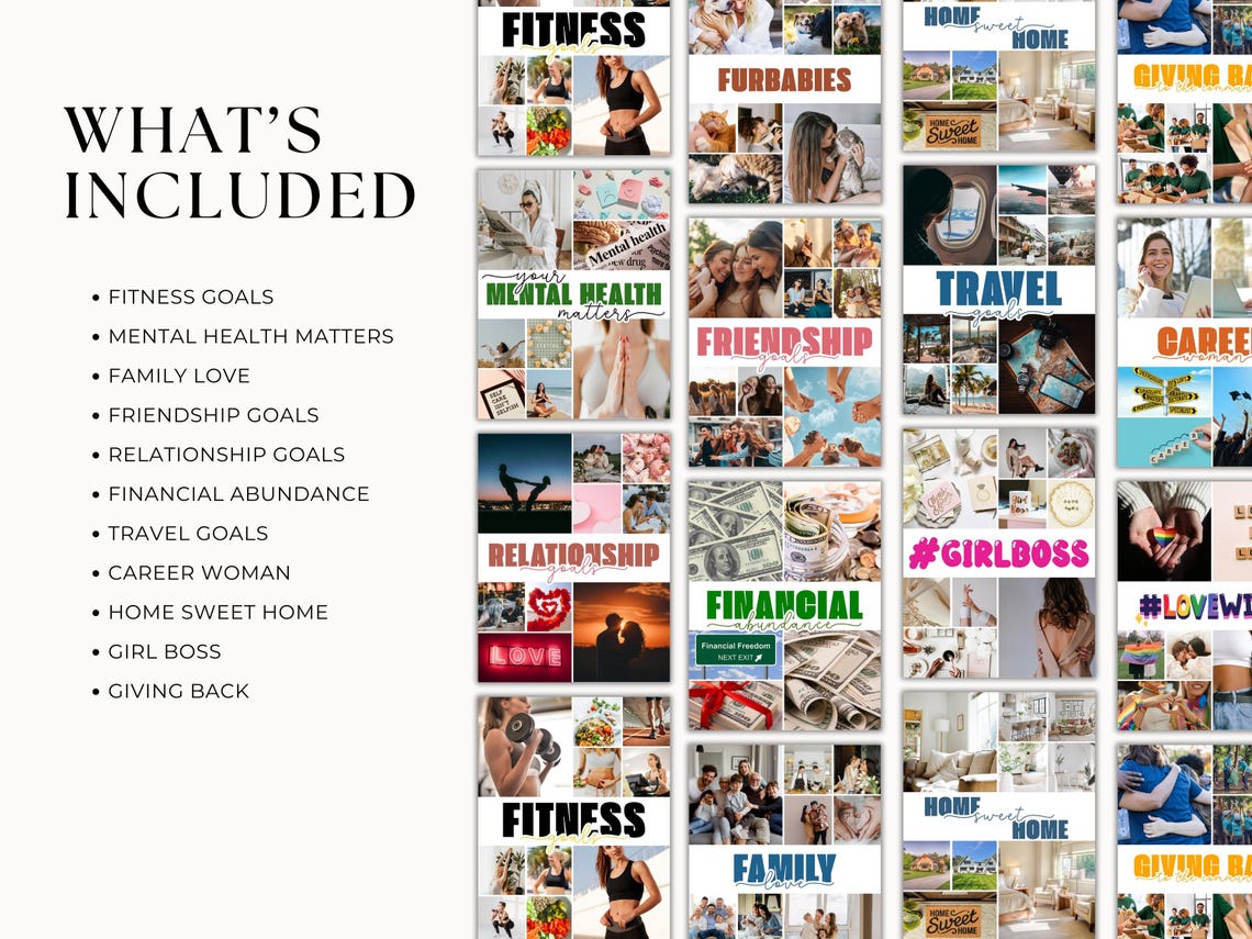 2026 Vision Board & Manifestation Kit – Printable Goal Setting Pack