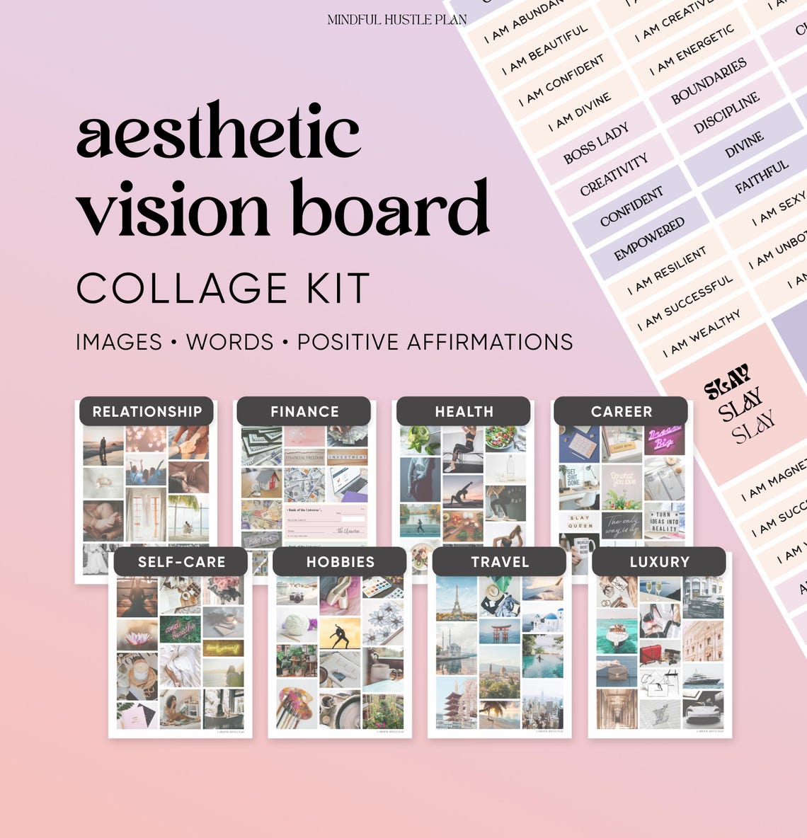 Digital Vision - Board Materials Kit – Editable Templates for Goal Planning