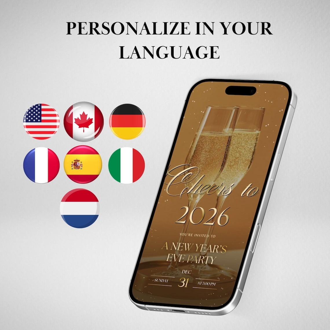 Animated New Year Invitation Template – Digital Editable Video Greeting