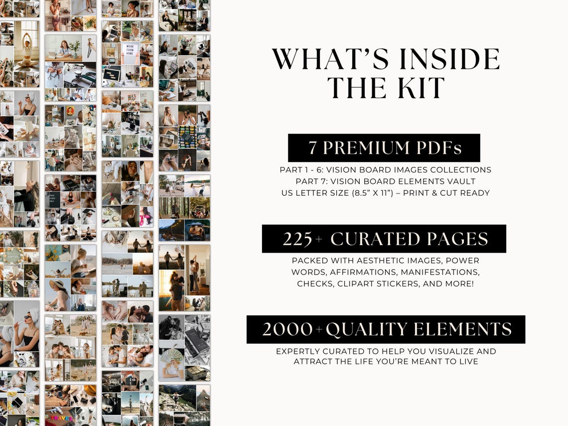 2026 Vision Board & Manifestation Kit – Printable Goal Setting Pack