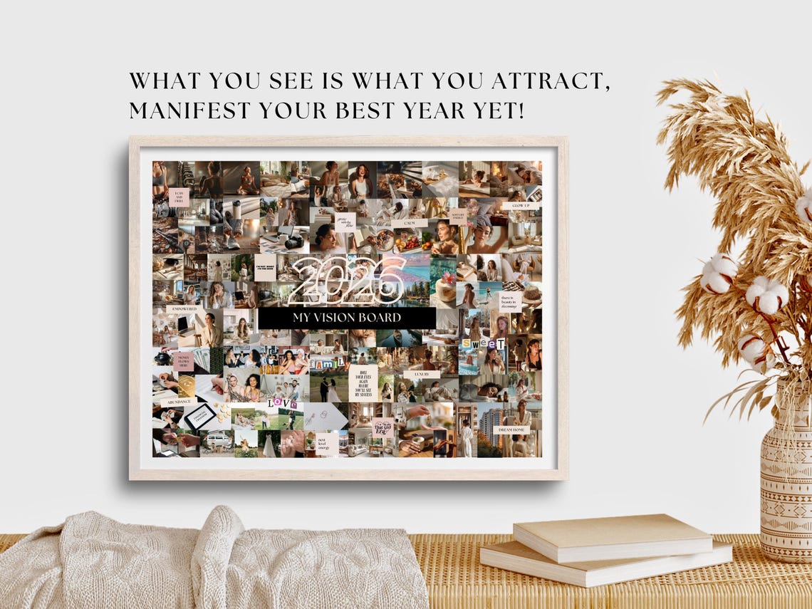 2026 Vision Board & Manifestation Kit – Printable & Digital Goal Setting Pack