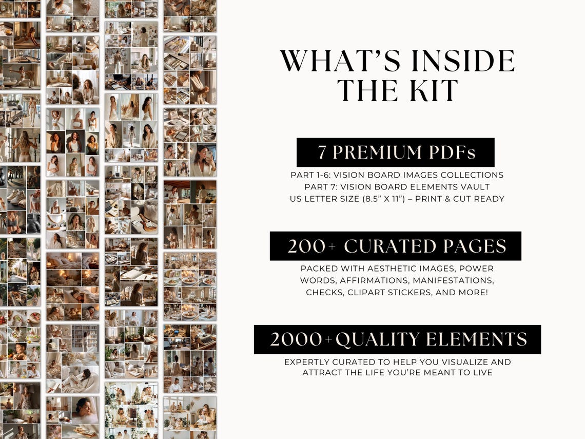 2026 Vision Board & Manifestation Kit – Printable & Digital Goal Setting Pack